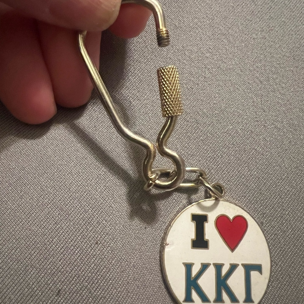 Kappa Kappa Gamma Sorority Metal Gold/Silver Tone Keyring, good condition - Picture 2 of 5